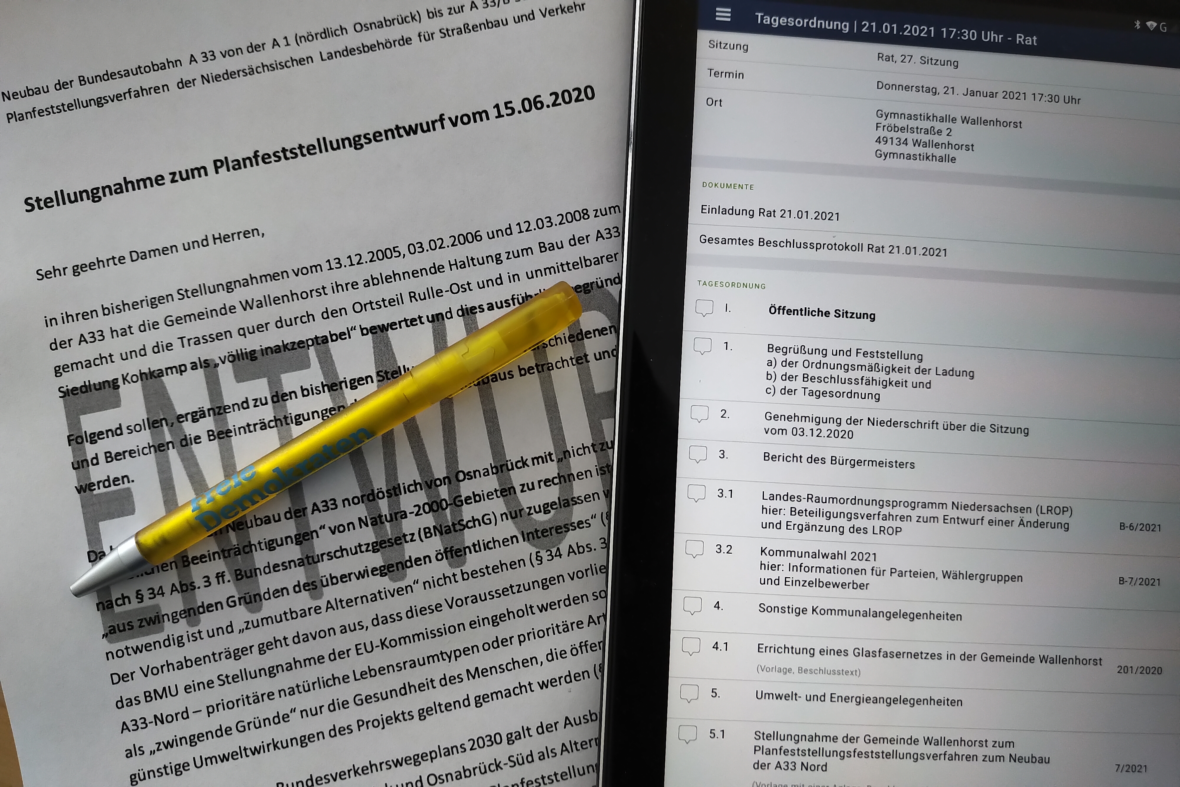 Stellungnahme im Entwurf